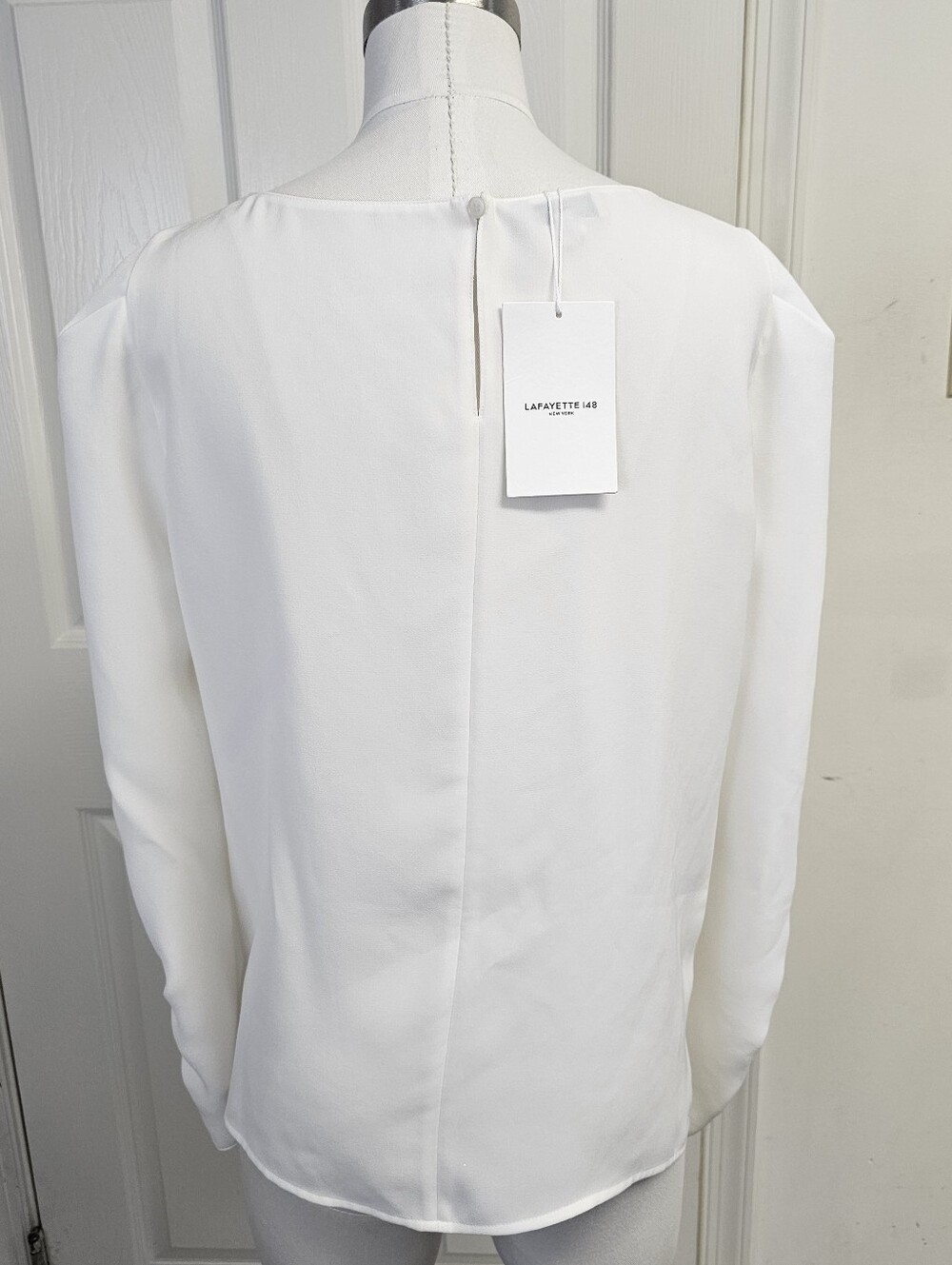 New Lafayette 148 New York Cloud Puff-Sleeve Blouse Size S - Picture 4 of 10